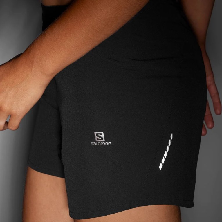 Black Salomon Cross 5'' Women's Running Shorts | PH 60843J